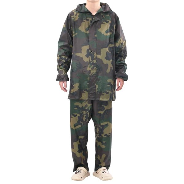 Fato de chuva camuflado para homem com capuz XXL – Image 3
