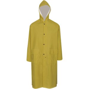 Capa de chuva comprida resistente e impermeável + capuz L