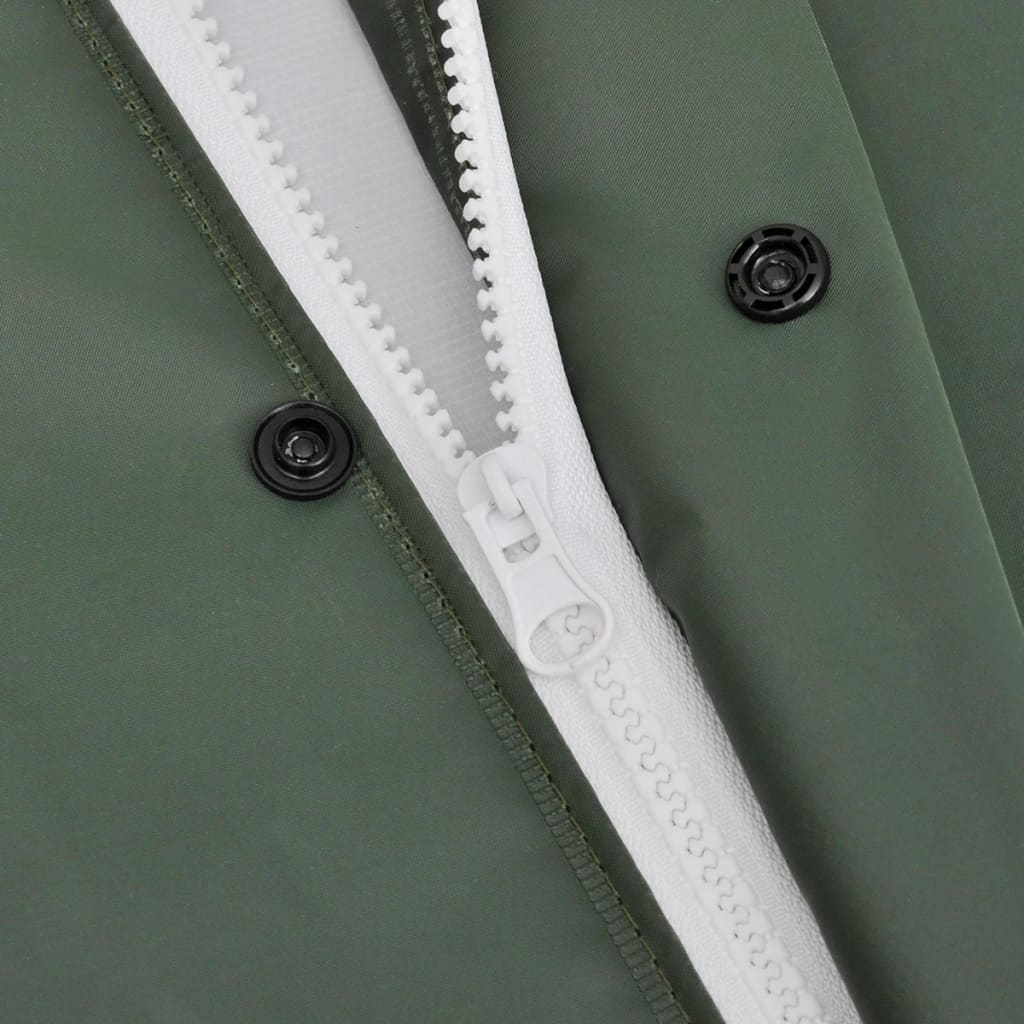 Capa de chuva comprida resistente e impermeável + capuz verde L – Image 3