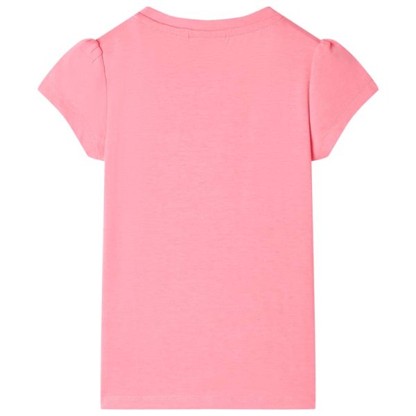 T-shirt para criança rosa-néon 140 – Image 2