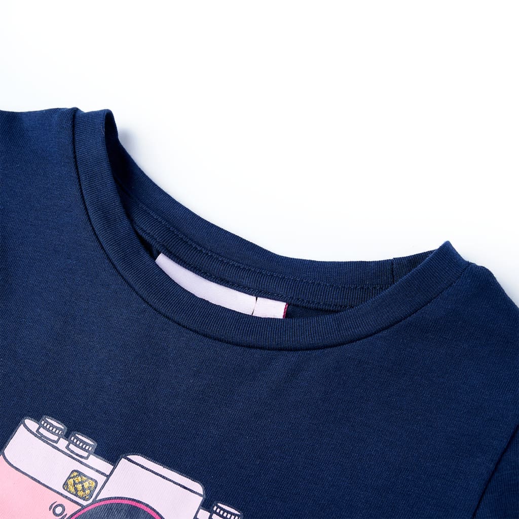 T-shirt infantil azul-escuro 92 – Image 3