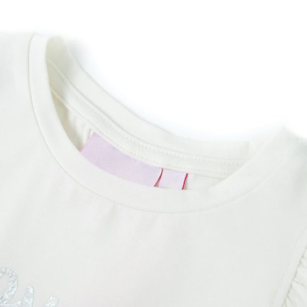 T-shirt p/ criança manga com folhos branco 128 – Image 3