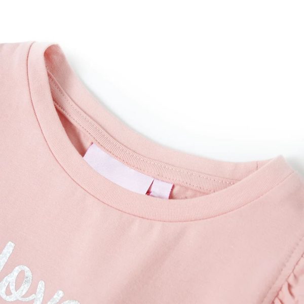 T-shirt para criança manga com folhos rosa-claro 128 – Image 3