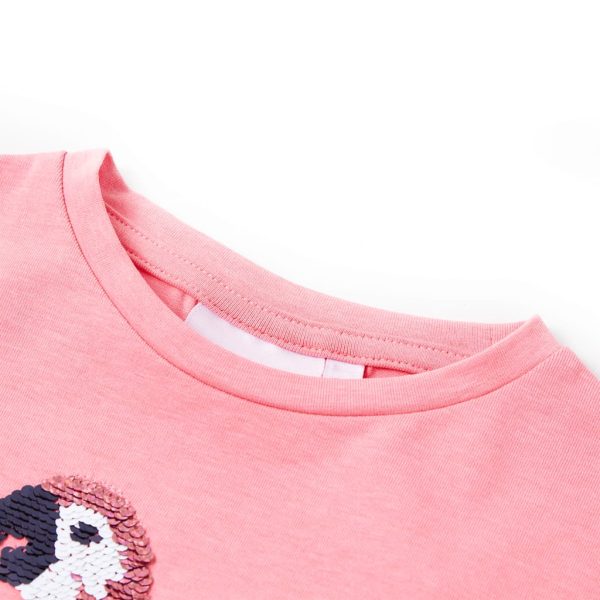 T-shirt de criança rosa fluorescente 92 – Image 3