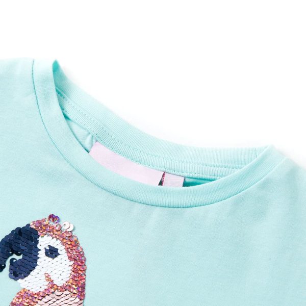 T-shirt de criança ciano-claro 92 – Image 3