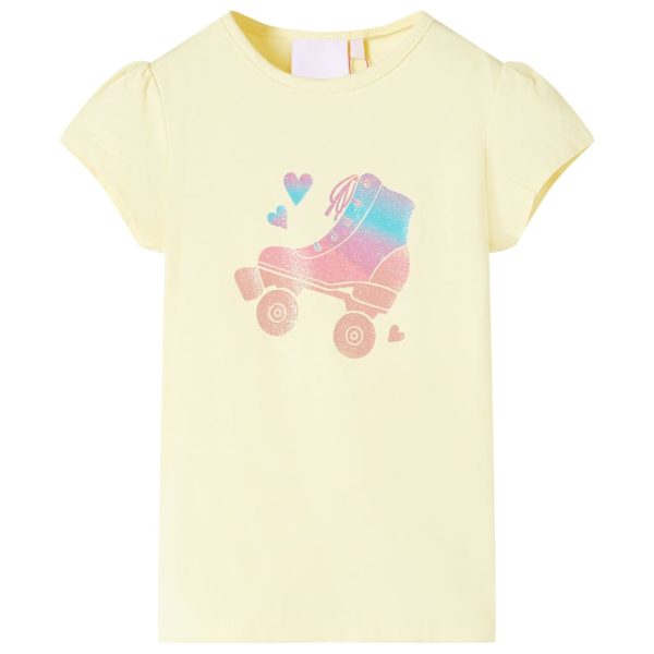 T-shirt de criança amarelo-suave 92
