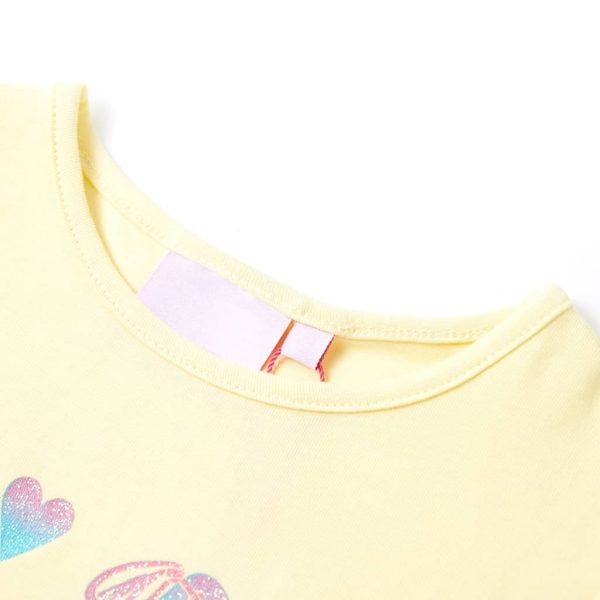 T-shirt de criança amarelo-suave 92 – Image 3