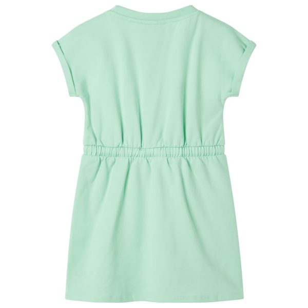 Vestido de criança com cordão verde brilhante 104 – Image 2