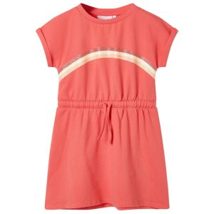 Vestido de criança com cordão cor coral 92