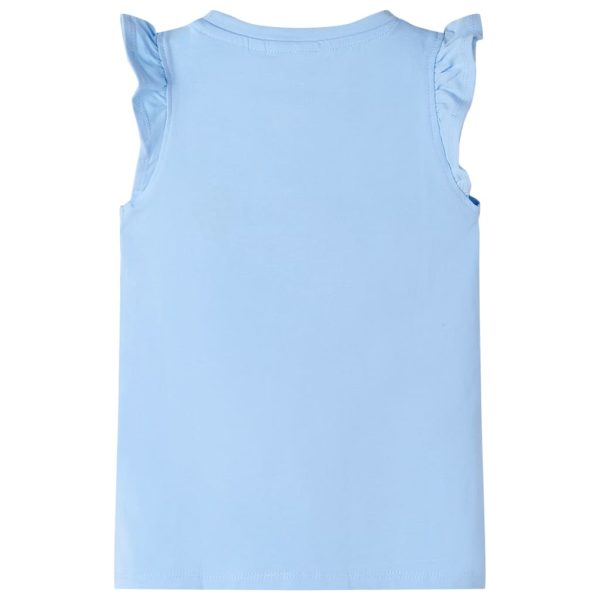 T-shirt para criança manga com folhos azul-claro 128 – Image 2