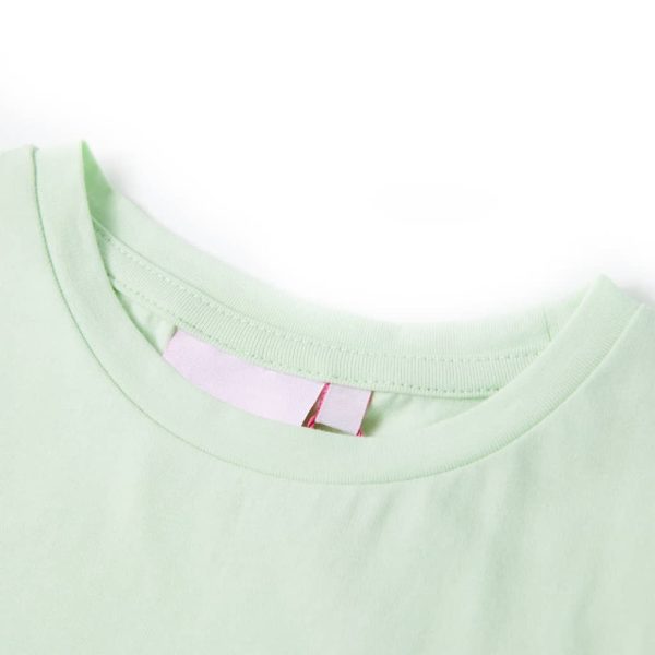 T-shirt de manga curta para criança verde-suave 92 – Image 3