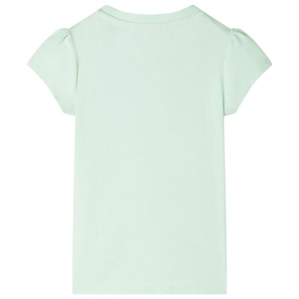T-shirt de manga curta para criança verde-suave 104 – Image 2