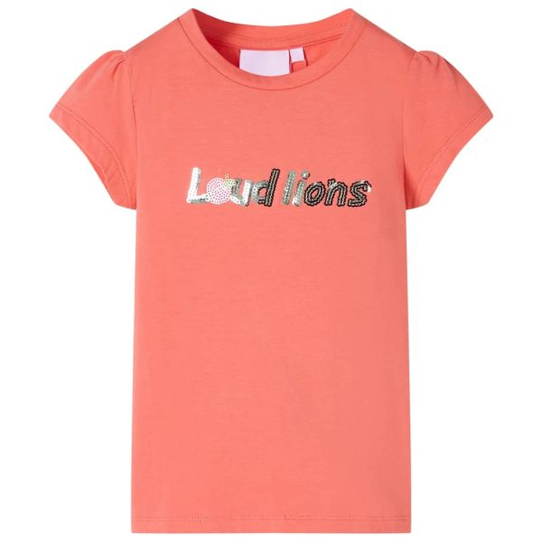T-shirt de manga curta para criança cor coral 116