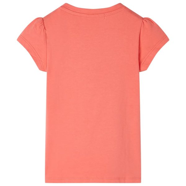 T-shirt de manga curta para criança cor coral 116 – Image 2