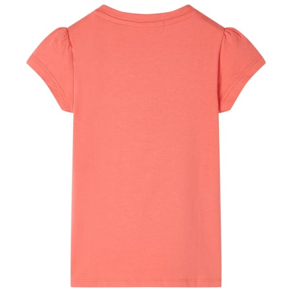 T-shirt de manga curta para criança cor coral 140 – Image 2
