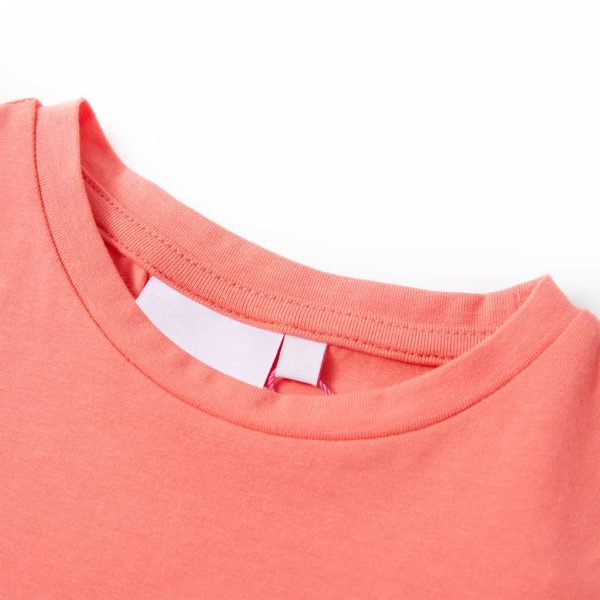 T-shirt de manga curta para criança cor coral 140 – Image 3