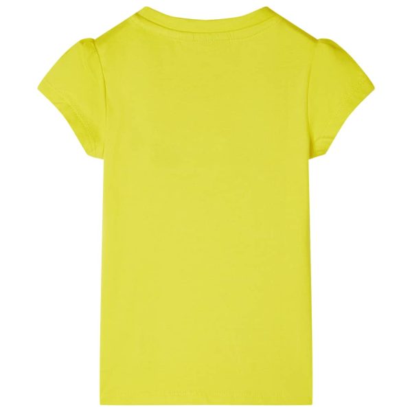 T-shirt de manga curta para criança amarelo-brilhante 92 – Image 2