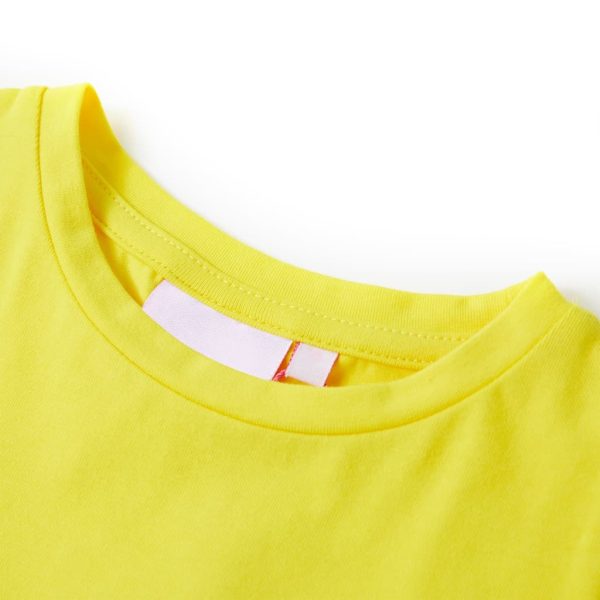 T-shirt de manga curta para criança amarelo-brilhante 92 – Image 3