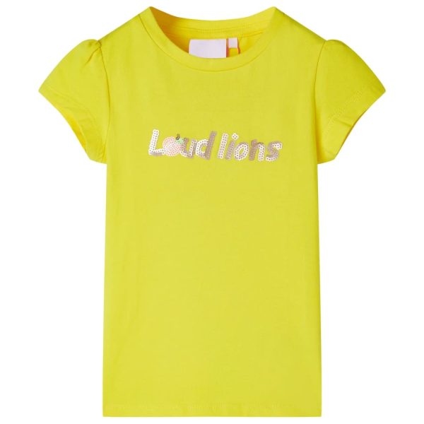 T-shirt de manga curta para criança amarelo-brilhante 116