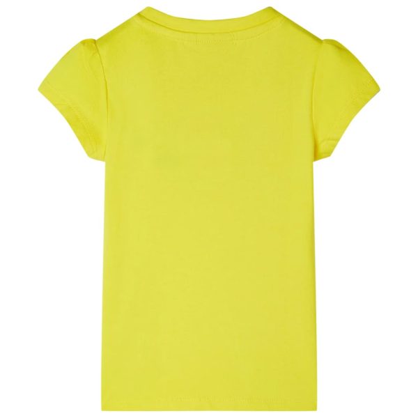 T-shirt de manga curta para criança amarelo-brilhante 140 – Image 2