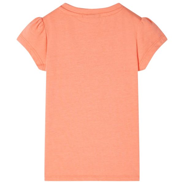 T-shirt de manga curta para criança laranja-néon 92 – Image 2