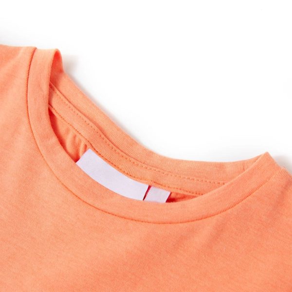 T-shirt de manga curta para criança laranja-néon 92 – Image 3