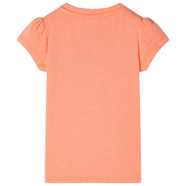 T-shirt de manga curta para criança laranja-néon 116 – Image 2