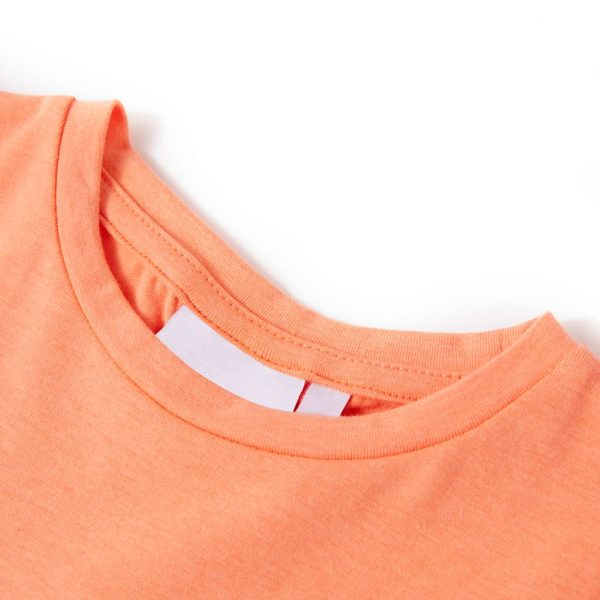 T-shirt de manga curta para criança laranja-néon 116 – Image 3