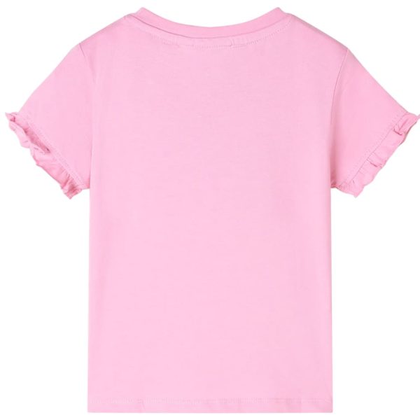 T-shirt manga curta para criança rosa-choque 116 – Image 2