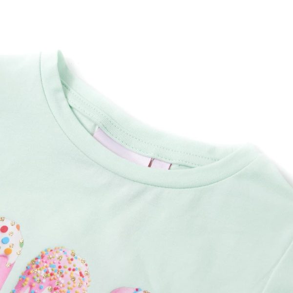 T-shirt infantil menta-claro 92 – Image 3