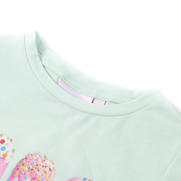 T-shirt infantil menta-claro 128 – Image 3