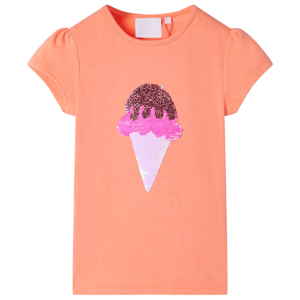T-shirt para criança laranja-néon 92