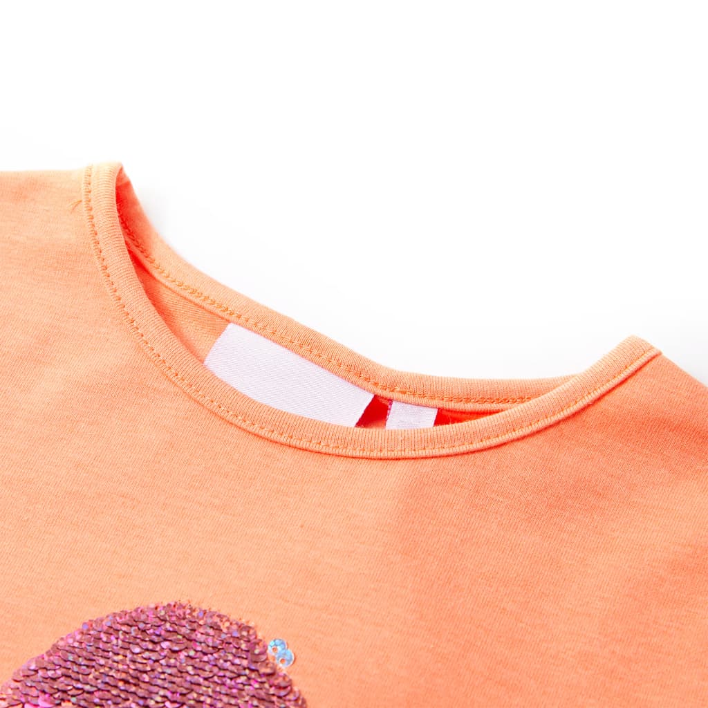 T-shirt para criança laranja-néon 92 – Image 3