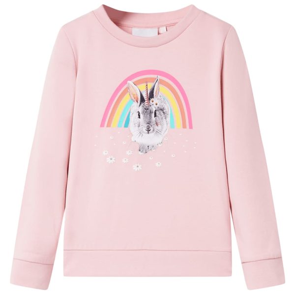 Sweatshirt para criança cor rosa-claro 128