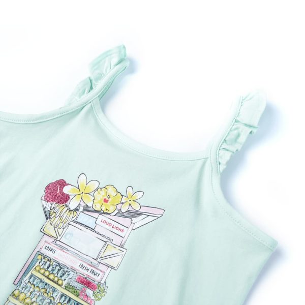 T-shirt de alças para criança menta-claro 140 – Image 3