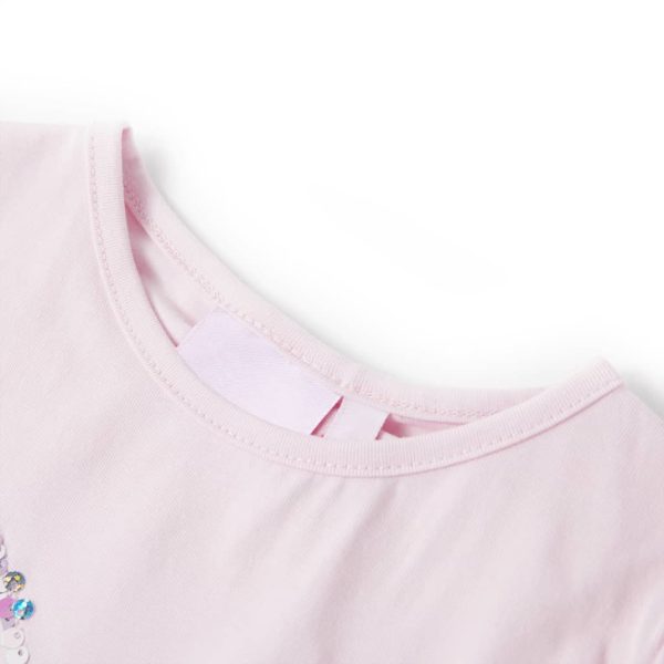 T-shirt de manga curta para criança rosa-suave 128 – Image 3