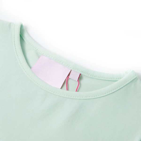 T-shirt de manga curta para criança menta-claro 92 – Image 3