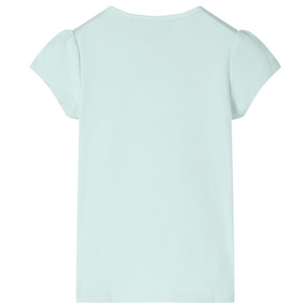 T-shirt de manga curta para criança menta-claro 104 – Image 2