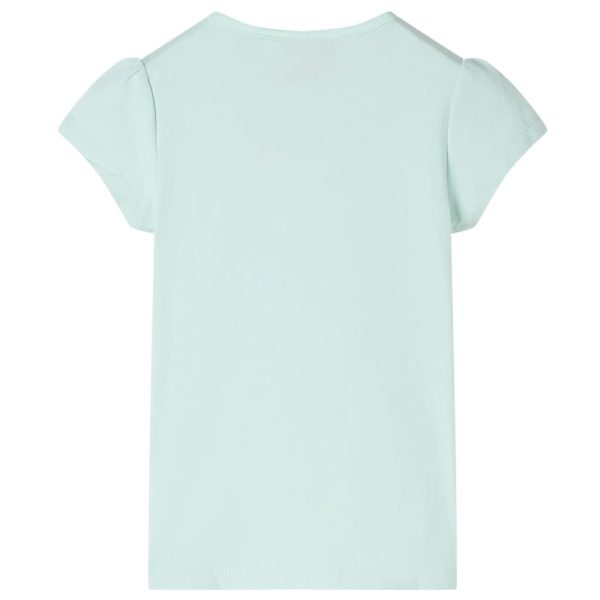 T-shirt de manga curta para criança menta-claro 116 – Image 2