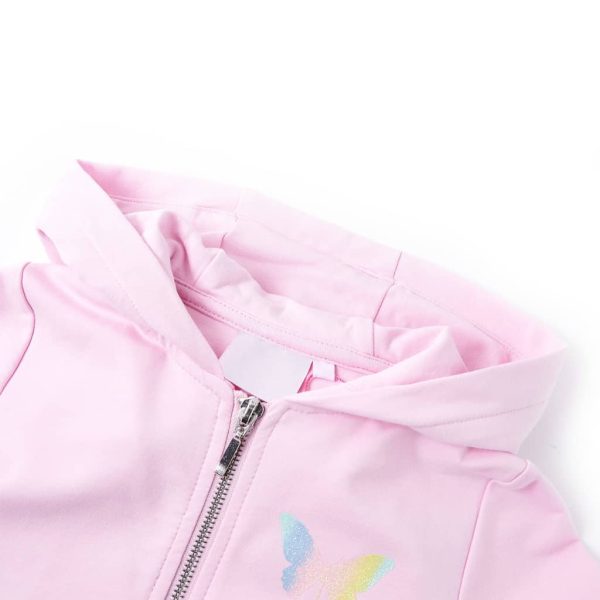 Sweatshirt para criança com capuz rosa-claro 104 – Image 3