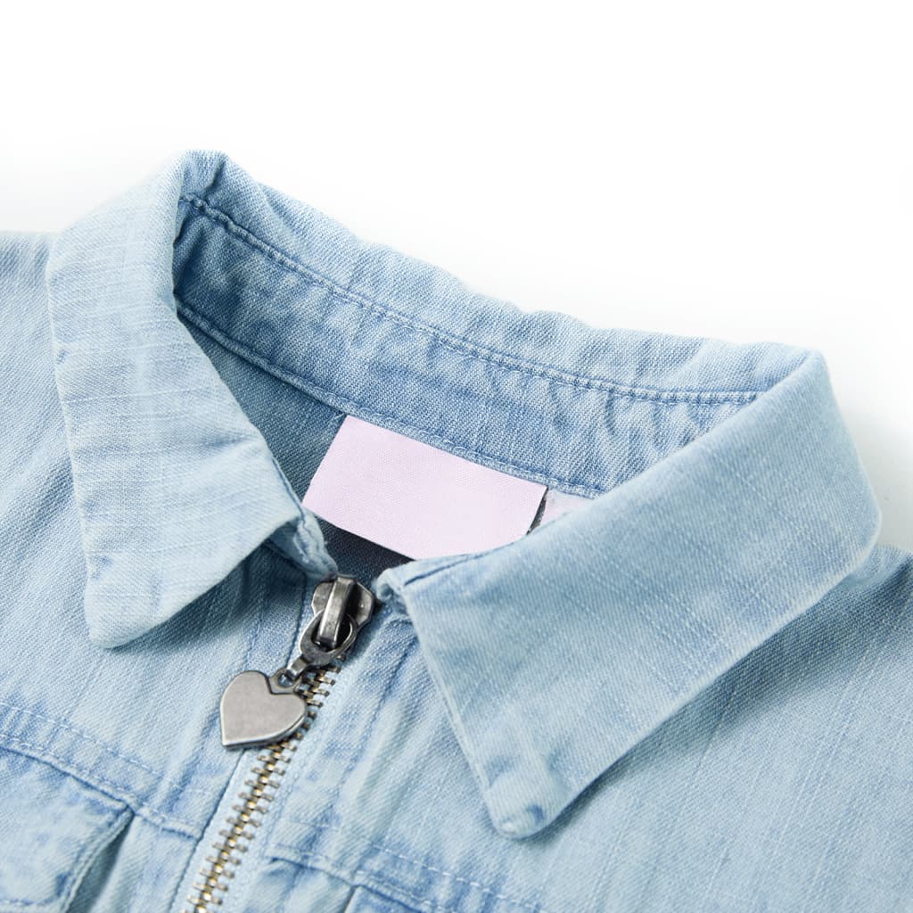 Macacão de manga curta para criança azul-macio 104 – Image 3