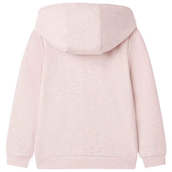 Sweatshirt para criança com capuz e fecho mistura de rosa claro 116 – Image 2