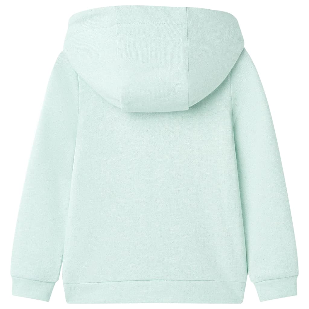 Sweatshirt para criança com capuz e fecho menta-claro misto 92 – Image 2