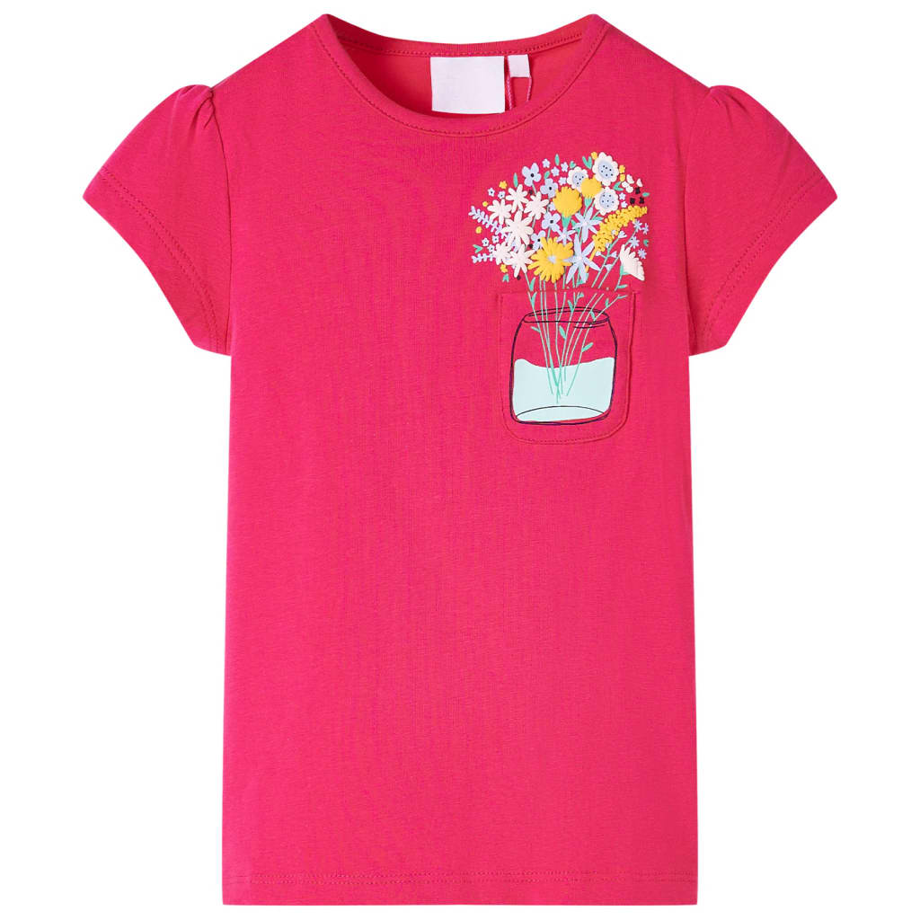T-shirt infantil rosa brilhante 104