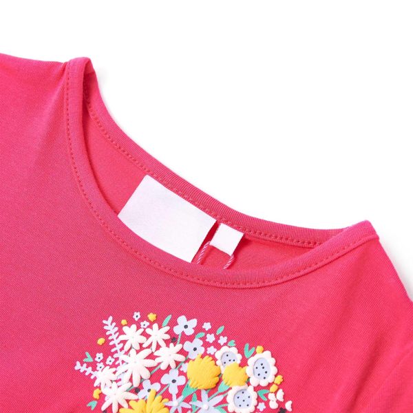 T-shirt infantil rosa brilhante 116 – Image 3