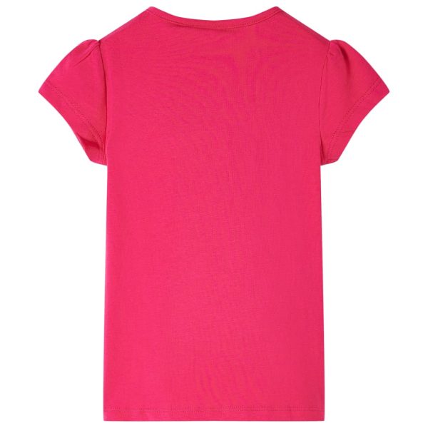 T-shirt infantil rosa brilhante 140 – Image 2