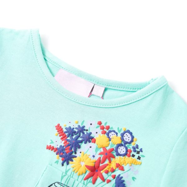 T-shirt infantil menta-claro 104 – Image 3
