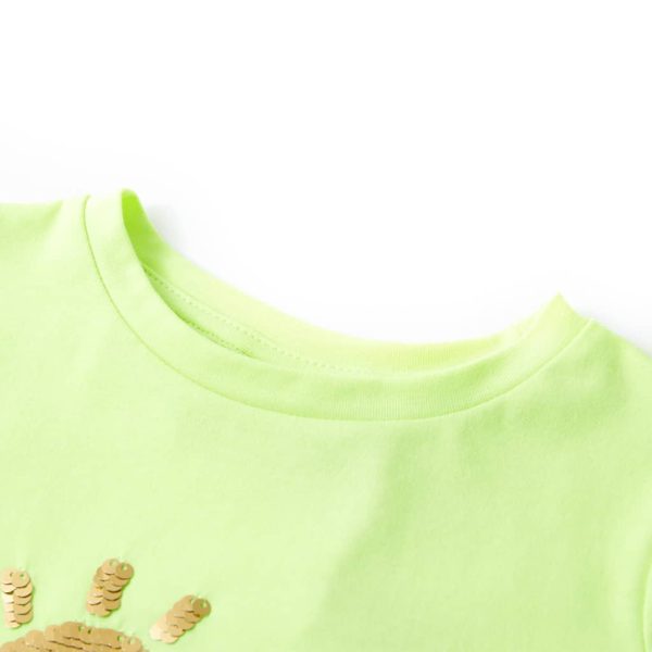 T-shirt de criança amarelo néon 116 – Image 3
