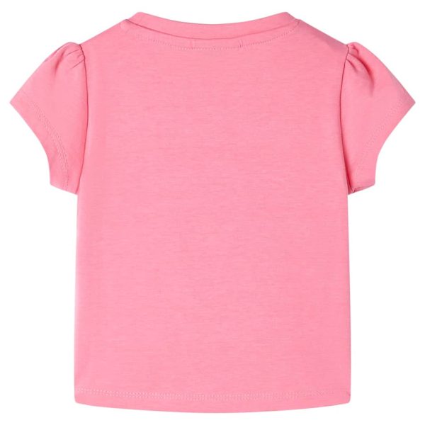 T-shirt de criança rosa-brilhante fluorescente 92 – Image 2