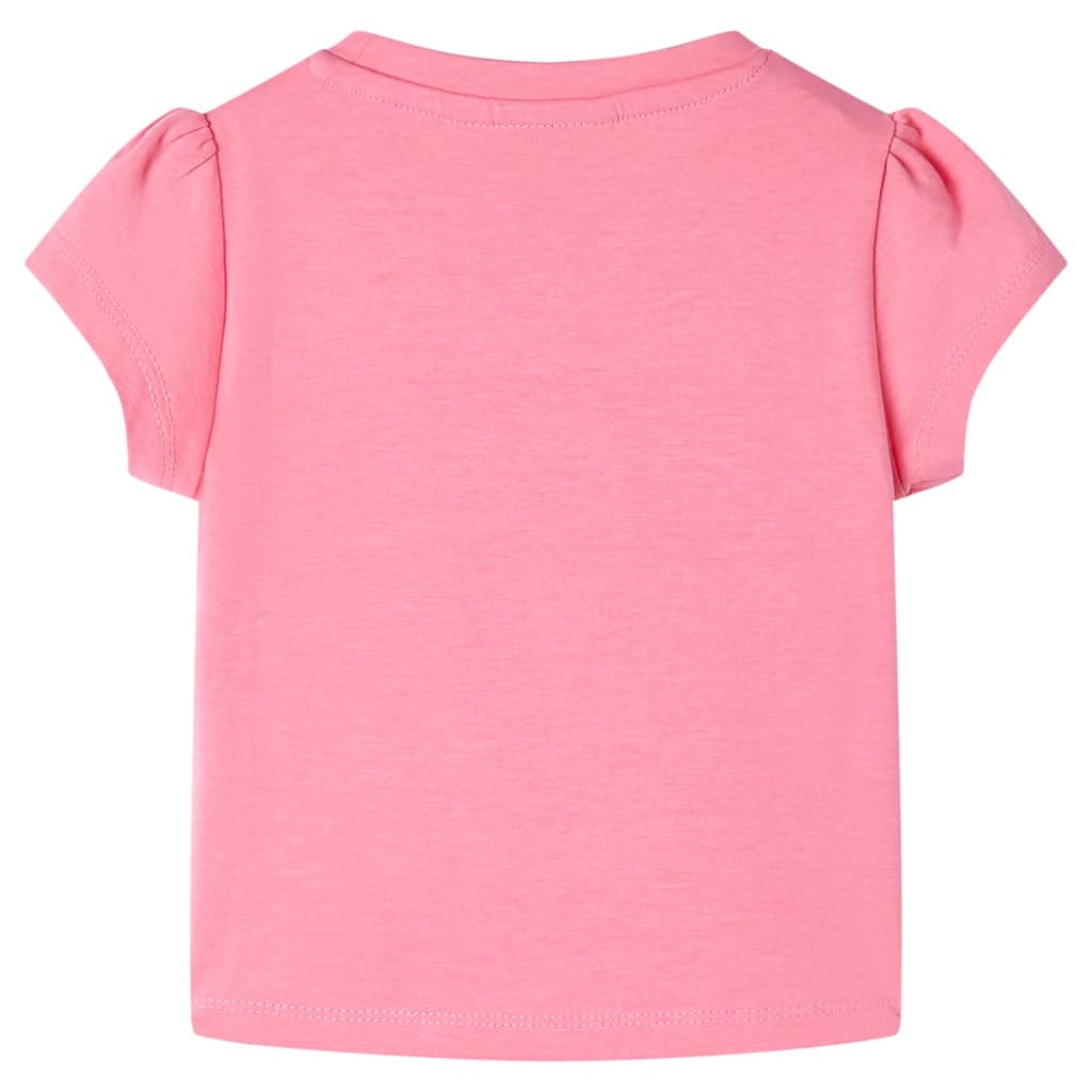 T-shirt de criança rosa-brilhante fluorescente 140 – Image 2